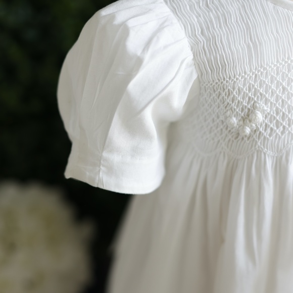 Strasburg Dress Smocked White Size 18 Month Special Occasion Flower Girl - Picture 3 of 5